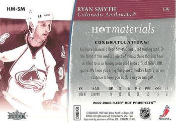 2007-08 Fleer Hot Prospects - Hot Materials #HM-SM Ryan Smyth  Back