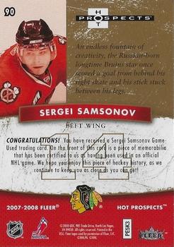 2007-08 Fleer Hot Prospects - Red Hot #90 Sergei Samsonov Back