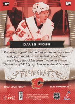 2007-08 Fleer Hot Prospects - Red Hot #189 David Moss Back