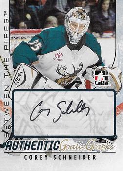 2007-08 In The Game Between the Pipes - Autographs #A-CS Cory Schneider  Front