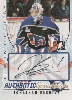 2007-08 In The Game Between the Pipes - Autographs #A-JBE Jonathan Bernier  Front