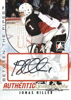 2007-08 In The Game Between the Pipes - Autographs #A-JHI Jonas Hiller  Front