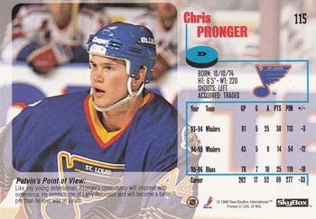 1996-97 SkyBox Impact #115 Chris Pronger Back