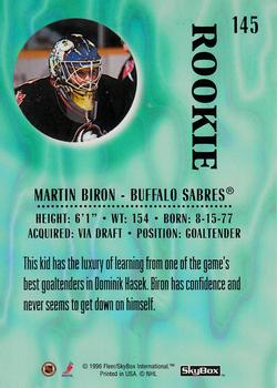 1996-97 SkyBox Impact #145 Martin Biron Back