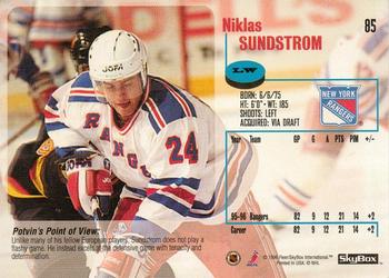 1996-97 SkyBox Impact #85 Niklas Sundstrom Back