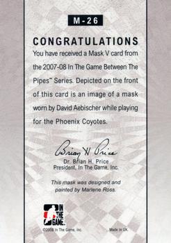 2007-08 In The Game Between the Pipes - The Mask V #M-26 David Aebischer  Back