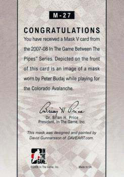2007-08 In The Game Between the Pipes - The Mask V #M-27 Peter Budaj  Back