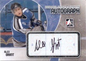 2007-08 In The Game Heroes and Prospects - Autographs #A-AG Alex Grant  Front