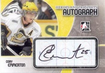 2007-08 In The Game Heroes and Prospects - Autographs #A-CE Cory Emmerton  Front