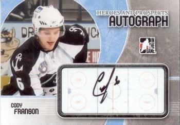 2007-08 In The Game Heroes and Prospects - Autographs #A-CF Cody Franson  Front