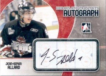 2007-08 In The Game Heroes and Prospects - Autographs #A-JSA Jean-Simon Allard  Front