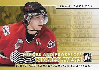 2007-08 In The Game Heroes and Prospects - John Tavares Firsts #JT-07 John Tavares First ADT Canada/Russia Challenge  Front