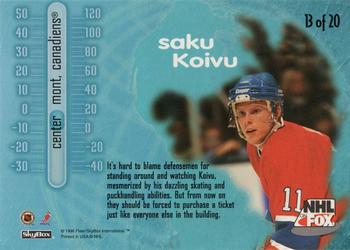1996-97 SkyBox Impact - NHL on FOX #13 Saku Koivu Back