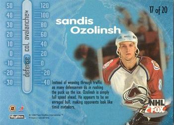 1996-97 SkyBox Impact - NHL on FOX #17 Sandis Ozolinsh Back