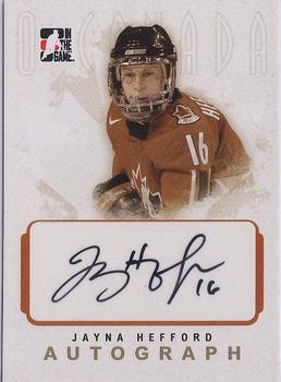 2007-08 In The Game O Canada - Autographs #A-JH Jayna Hefford  Front