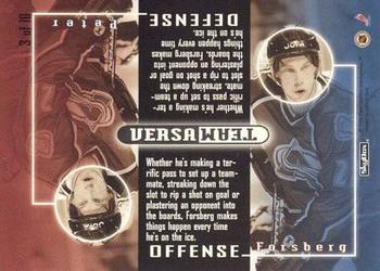 1996-97 SkyBox Impact - VersaTeam #3 Peter Forsberg Back