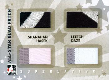 2007-08 In The Game Superlative - All-Star Quad Patches Silver #AQP-11 Brendan Shanahan / Brian Leetch / Dominik Hasek / Eric Daze  Front