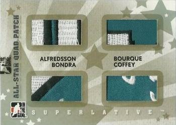 2007-08 In The Game Superlative - All-Star Quad Patches Silver #AQP-28 Daniel Alfredsson / Ray Bourque / Peter Bondra / Paul Coffey  Front