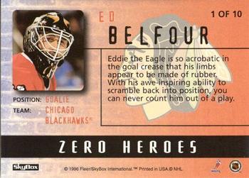 1996-97 SkyBox Impact - Zero Heroes #1 Ed Belfour Back