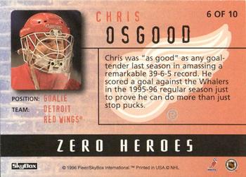 1996-97 SkyBox Impact - Zero Heroes #6 Chris Osgood Back