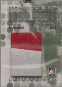 2007-08 In The Game Superlative - Famous Fabrics 1000 Points Silver #FFP-62 Brendan Shanahan  Front