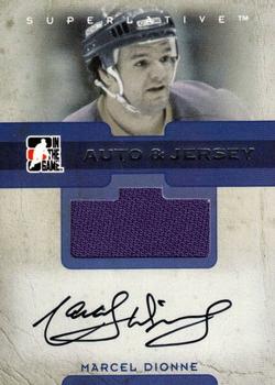 2007-08 In The Game Superlative - Jerseys Autographs Silver #AJ-MD Marcel Dionne  Front