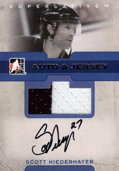 2007-08 In The Game Superlative - Jerseys Autographs Silver #AJ-SN Scott Niedermayer  Front