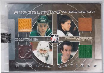 2007-08 In The Game Superlative - Superlative Season Rookie/Retired Jerseys Silver #RR10 Ron Francis / Pelle Lindbergh / Rogie Vachon / Dave Keon  Front