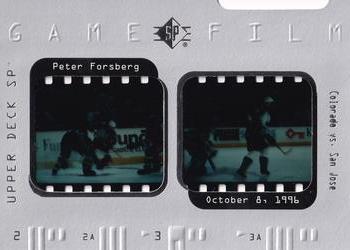 1996-97 SP - NHL Game Film #GF2 Peter Forsberg Front