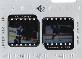 1996-97 SP - NHL Game Film #GF9 Paul Kariya Front