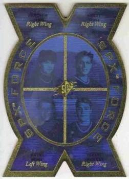 1996-97 SP - SPx Force #SPX2 Brett Hull / Jaromir Jagr / Pavel Bure / Teemu Selanne Front