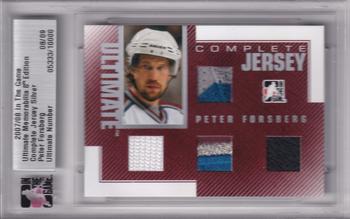 2007-08 In The Game Ultimate Memorabilia - Complete Jersey #21 Peter Forsberg  Front