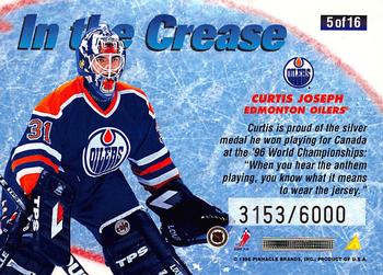 1996-97 Summit - In the Crease #5 Curtis Joseph Back