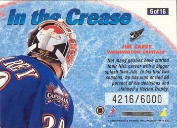 1996-97 Summit - In the Crease #6 Jim Carey Back