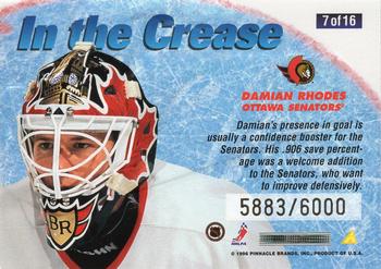 1996-97 Summit - In the Crease #7 Damian Rhodes Back