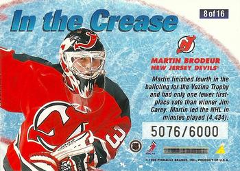 1996-97 Summit - In the Crease #8 Martin Brodeur Back