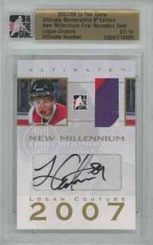 2007-08 In The Game Ultimate Memorabilia - New Millennium First Rounders Autographs Gold #NNO Logan Couture  Front