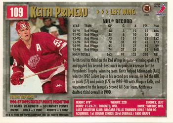 1996-97 Topps NHL Picks #109 Keith Primeau Back