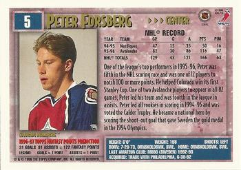 1996-97 Topps NHL Picks #5 Peter Forsberg Back