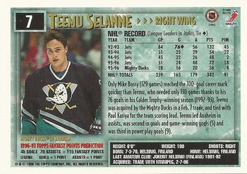 1996-97 Topps NHL Picks #7 Teemu Selanne Back