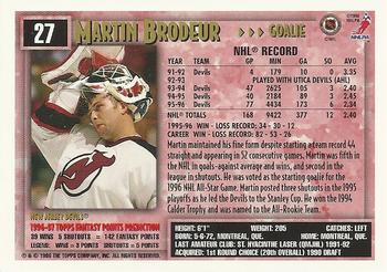 1996-97 Topps NHL Picks #27 Martin Brodeur Back