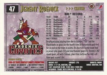 1996-97 Topps NHL Picks #47 Jeremy Roenick Back