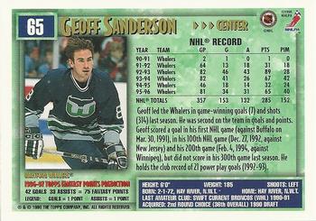 1996-97 Topps NHL Picks #65 Geoff Sanderson Back