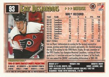 1996-97 Topps NHL Picks #93 Eric Desjardins Back