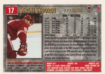 1996-97 Topps NHL Picks #17 Sergei Fedorov Back