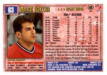 1996-97 Topps NHL Picks #63 Mark Recchi Back