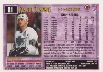 1996-97 Topps NHL Picks #81 Kevin Stevens Back