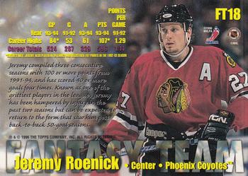 1996-97 Topps NHL Picks - Fantasy Team #FT18 Jeremy Roenick Back