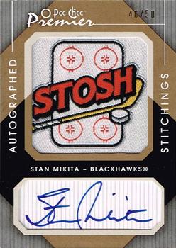 2007-08 O-Pee-Chee Premier - Autographed Premier Stitchings #APS-SM Stan Mikita  Front