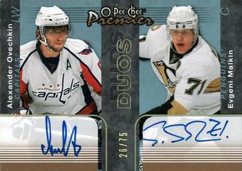 2007-08 O-Pee-Chee Premier - Duos Signatures #PP2-OM Alexander Ovechkin / Evgeni Malkin  Front